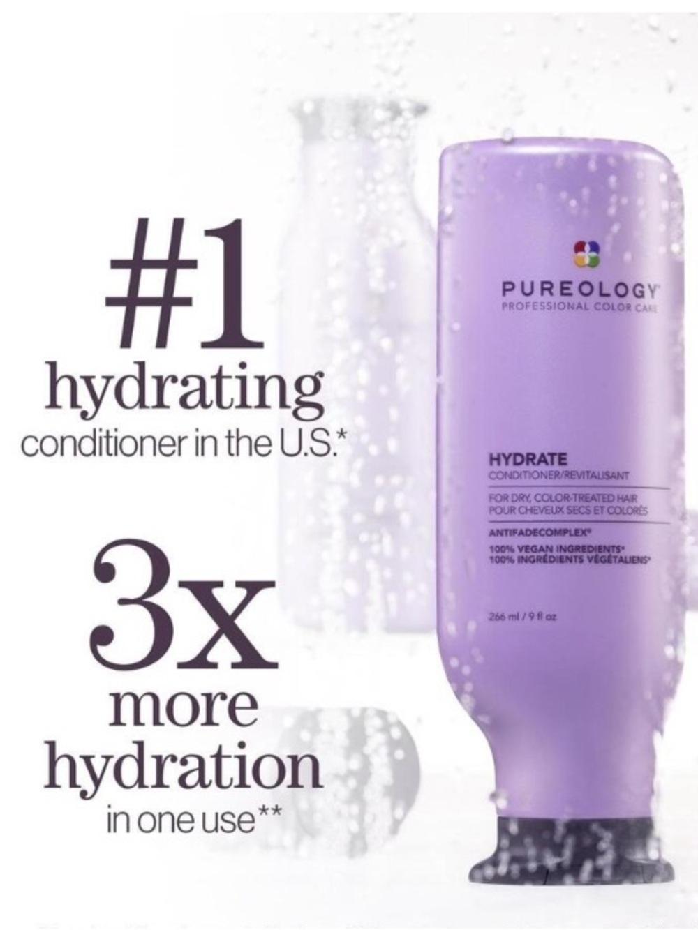 Pureology Hydrate Sheer Conditioner - Lavender Purple Bottle